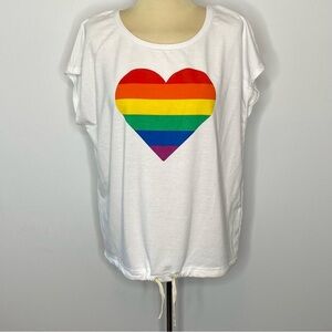 Jane and Delancey Rainbow Heart Crop Top
